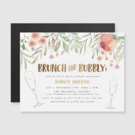 Invitación Magnética Brunch y Burbujas Bridal Shower con Rubor de Deste