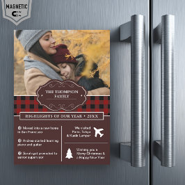 Invitación Magnética Búfalo Rojo en año de revisión de foto de Navidade