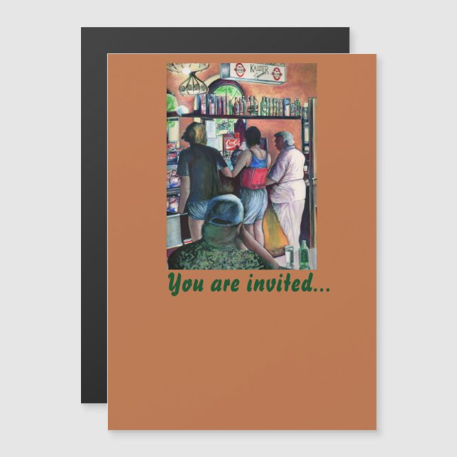 Invitación Magnética Buffe de golf, Budapest (Anverso/Reverso)