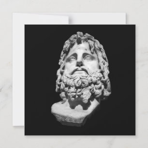 Invitación Magnética Busto de mármol grecorromano clásico en blanco y n