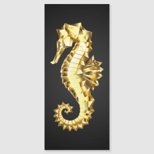 Invitación Magnética Caballo marino polígono de oro