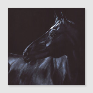 Invitación Magnética Caballo negro elegante pintado a mano