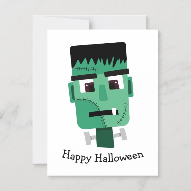 Invitación Magnética Cabeza del Monstruo de Frankenstein (Anverso)