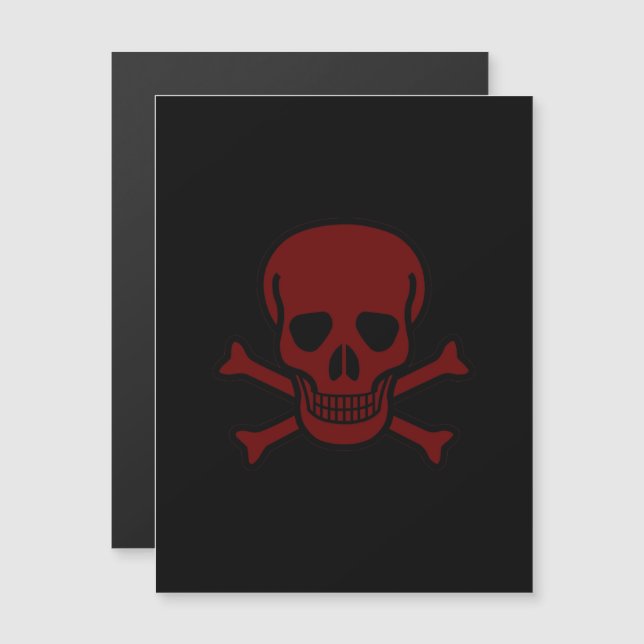 Invitación Magnética Calavera y huesos (Anverso/Reverso)