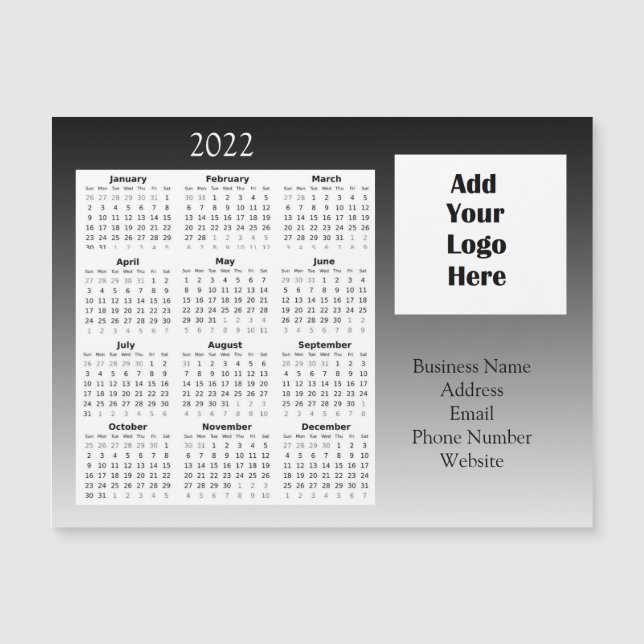 Invitación Magnética Calendario 2022 para la Apreciación del Cliente co (Anverso)
