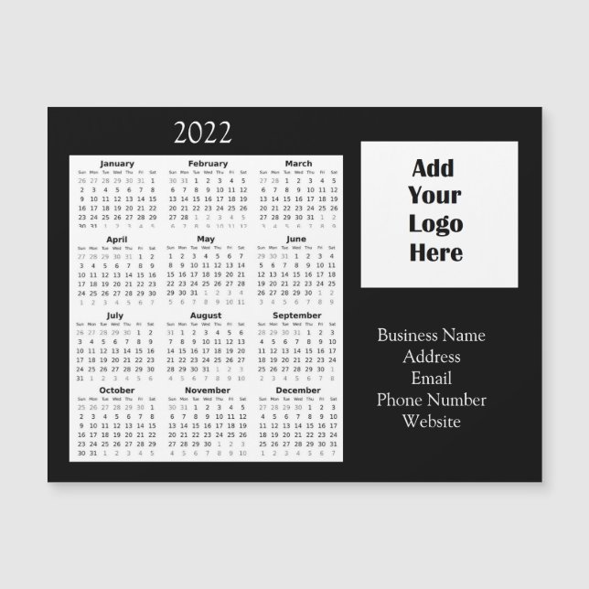 Invitación Magnética Calendario 2022 para la Apreciación del Cliente co (Anverso)
