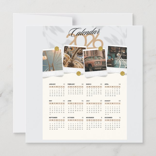 Invitación Magnética Calendario 2026 (Anverso)