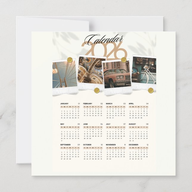 Invitación Magnética Calendario 2026 para usted (Anverso)