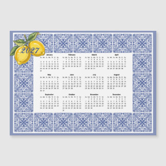 Invitación Magnética calendario 2027 Dolce Vita Baldosas Italianas y Li