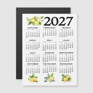 Invitación Magnética Calendario 2027, Greca, Cosmic Latte sobre Azul