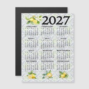Invitación Magnética Calendario 2027 Limones Azulejos Mediterráneos Ita