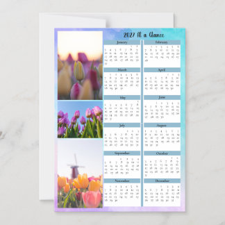 Invitación Magnética Calendario At a Glance de 3 Tulipanes