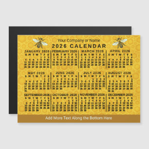 Invitación Magnética Calendario de abeja de panal de miel personalizado