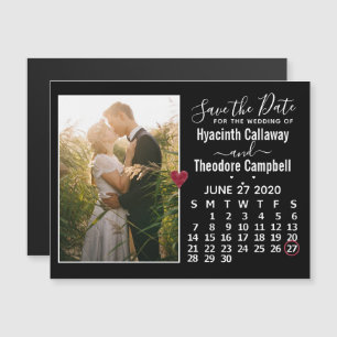Invitación Magnética Calendario de foto para salvar la fecha de la boda