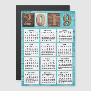 Invitación Magnética Calendario de madera con problemas 2019