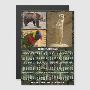 Invitación Magnética Calendario del año 2026 Camuflaje Agregar 3 Fotos