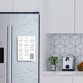 Invitación Magnética Calendario Kalender Deutsch 2025 Blanco Y Negro