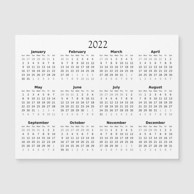 Invitación Magnética Calendario Mini 2022 (Anverso)