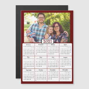 Invitación Magnética Calendario Mini de fotos familiares 2021