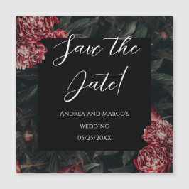Invitación Magnética Calligrafía Boda gótica floral Salven la fecha