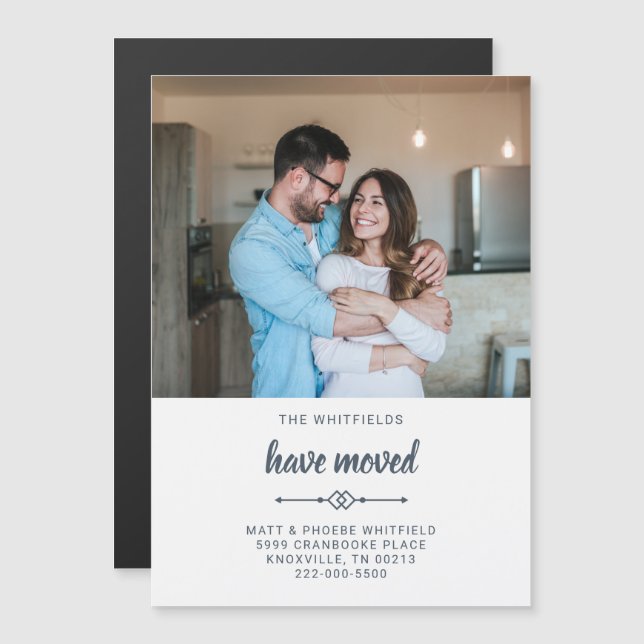 Invitación Magnética Cambio de dirección que hemos movido la fotografía (Anverso/Reverso)