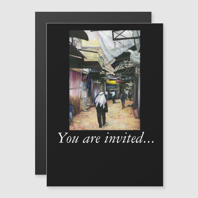 Invitación Magnética Camina a casa por la Antigüedad, Jerusalén (Anverso/Reverso)