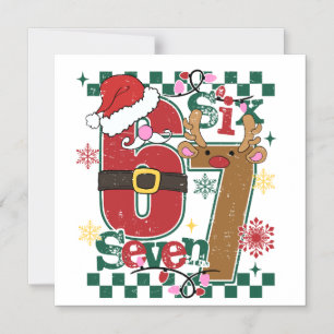 Invitación Magnética Camiseta de cumpleaños de Navidad de 6 y 7 años