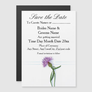 Invitación Magnética Cardo de boda tradicional escocés y celta