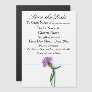 Invitación Magnética Cardo de boda tradicional escocés y celta