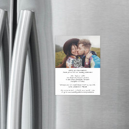 Invitación Magnética Casual Moderno Todo en Uno QR RSVP Foto Boda