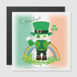 Invitación Magnética Celebrar el Día de San Patricio con un gato afortu