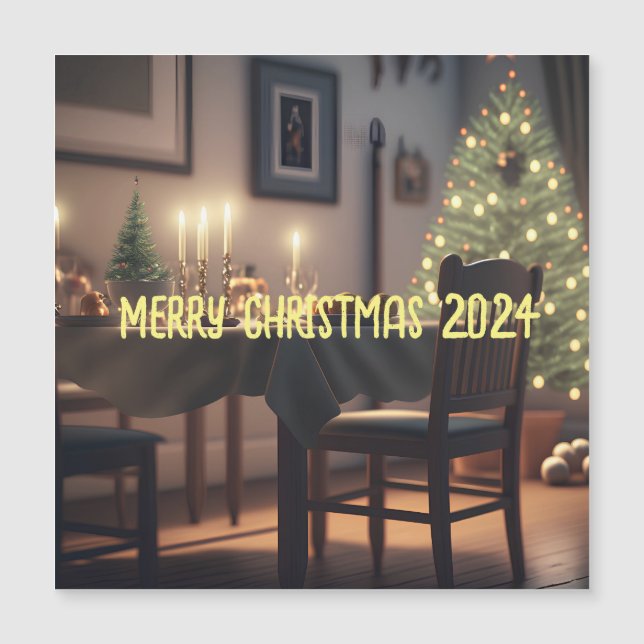 Invitación Magnética cena de navidad (Anverso)
