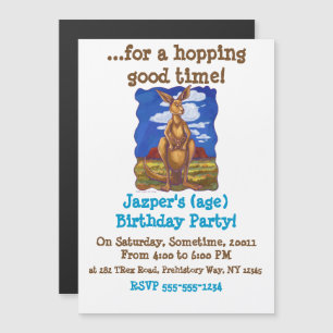 Invitación Magnética Centro de Fiestas de Kangaroo