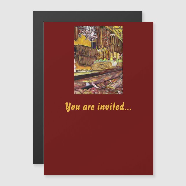 Invitación Magnética Cerdo, Budapest (Anverso/Reverso)