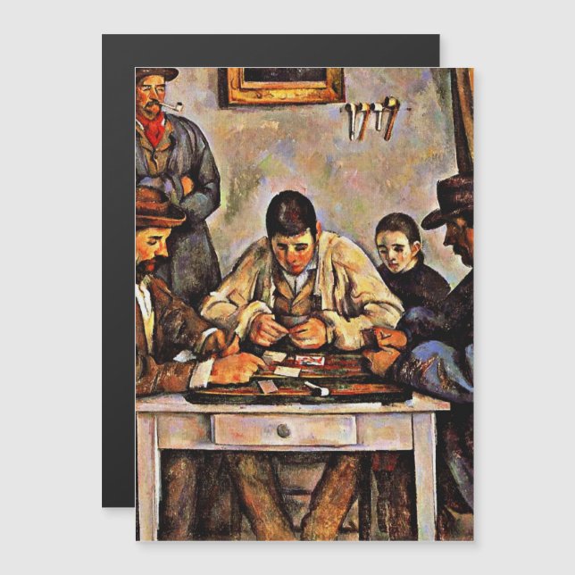 Invitación Magnética Cezanne - Los Jugadores De Tarjetas, (Anverso/Reverso)