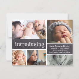 Invitación Magnética Chalkboard de fotos de recién nacidos presenta beb