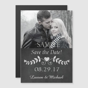Invitación Magnética Chalkboard Heart Save the Date Boda
