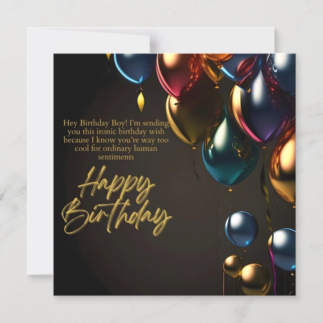 Invitación Magnética Chico de cumpleaños irónico (Anverso)