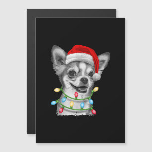 Invitación Magnética chihuahua santa luces de árbol de navidad regalos