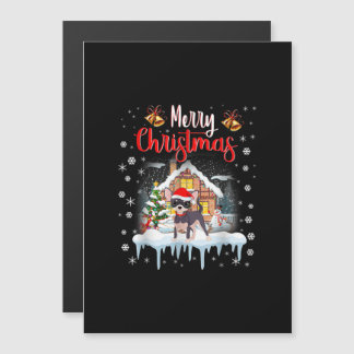 Invitación Magnética chihuahua sombrero de santa feliz navidad amante d