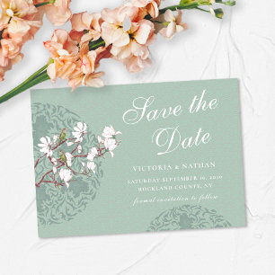 Invitación Magnética Chinoiserie horizontal Vintage Green