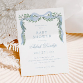Invitación Magnética Chupete Elegante Azul con Baby Shower de Niño con