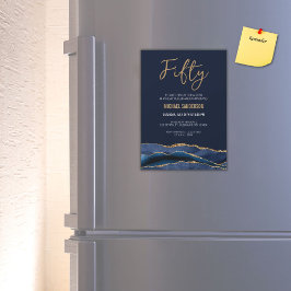 Invitación Magnética Cincuenta | 50 años de la Marina Blue Gold Agate