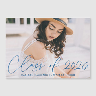 Invitación Magnética Clase de Graduación de Fotografía de Estilo Azul 2
