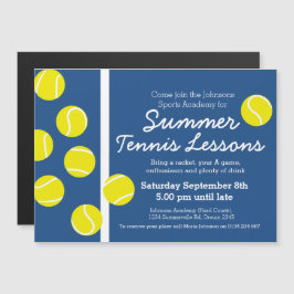 Invitación Magnética Clases de tenis de verano, pista azul y blanca