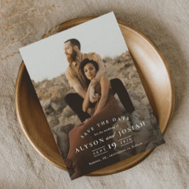 Invitación Magnética Clásica Elegante Boda Fotográfica Guardar La Fecha