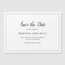 Invitación Magnética Clásico Elegante Boda Guardar la Fecha