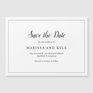 Invitación Magnética Clásico Elegante Boda Guardar la Fecha