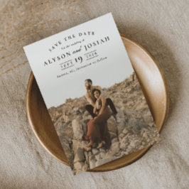 Invitación Magnética Clásico Elegante Foto Boda Guardar la Fecha