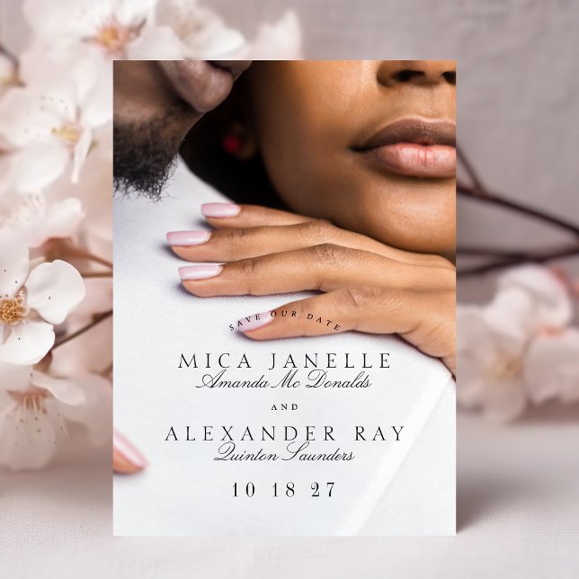 Invitación Magnética Clásico Formal Tuxedo Foto Negra Guardar La Fecha (Subido por el creador)